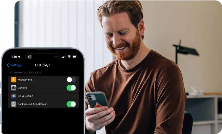 Man using app